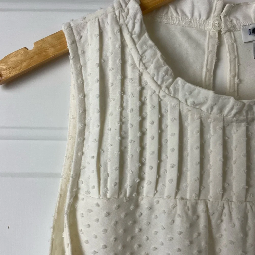 J. Crew Cream‎ Knit Babydoll Sleeveless Top Size Small